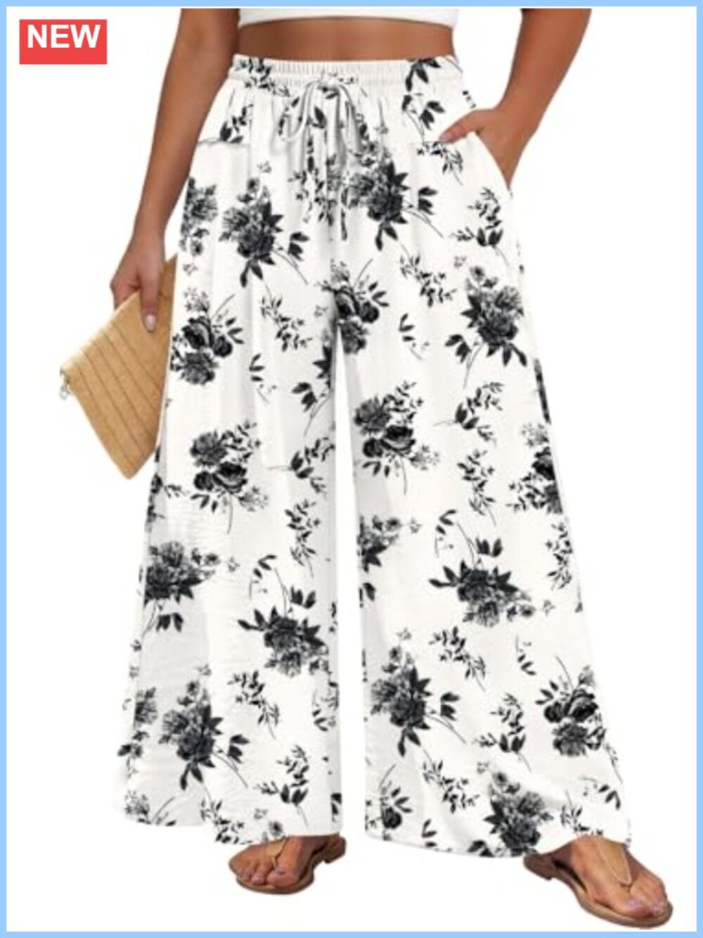 Womens Plus Size Wide Leg Palazzo Pants Flowy Casual Dressy